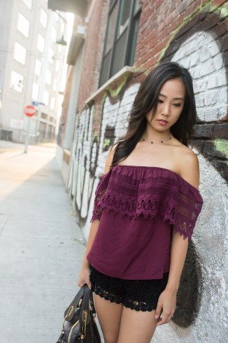 off shoulder maroon_front_looking down